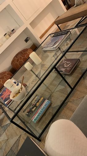 Customer photo review of Mesa de centro Rectangular 120 NEGRA dos niveles GLASS