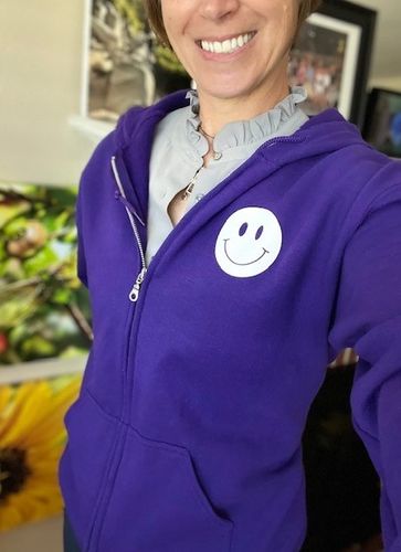 Customer photo review of Love More Worry Less Zip Up