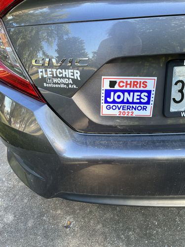 Customer photo review of Chris Jones for Governor Car Magnet