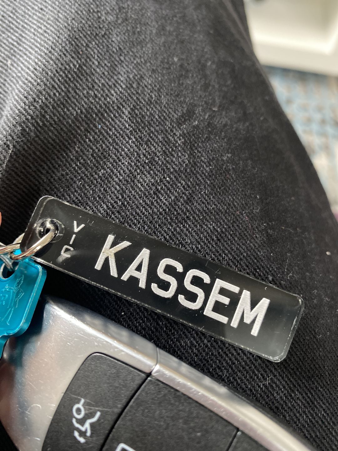 Customer photo review of VIC Deluxe Licence Plate Custom Keychain