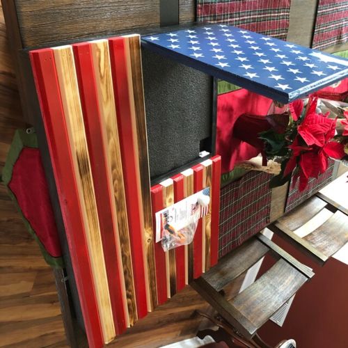 Customer photo review of Burnt Rustic Concealment American Flag With Hidden Lock