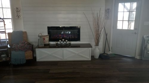 Customer photo review of Touchstone Sideline 45” Wall-Mount / Recessed Electric Fireplace