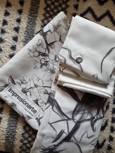 Customer photo review of Cortina de Baño MINIMAL LEAVES - 01 NUDE