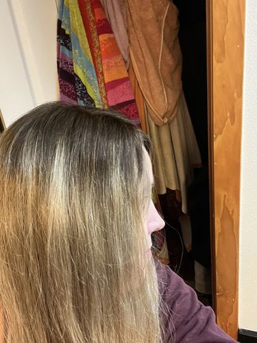 Customer photo review of Full Shine Lace Human Hair Topper Piece For Women Hair Loss 13cm*13cm Balayage #3/6/22