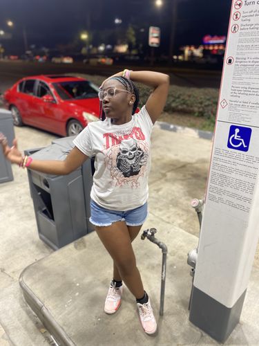 Customer photo review of Jordan 6 Low Atmosphere DopeSkill T-Shirt Trapped Halloween Graphic