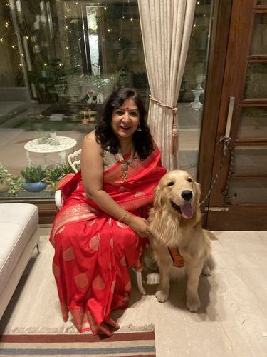 Customer photo review of RUBY RED WOVEN BANARASI SILK SAREE