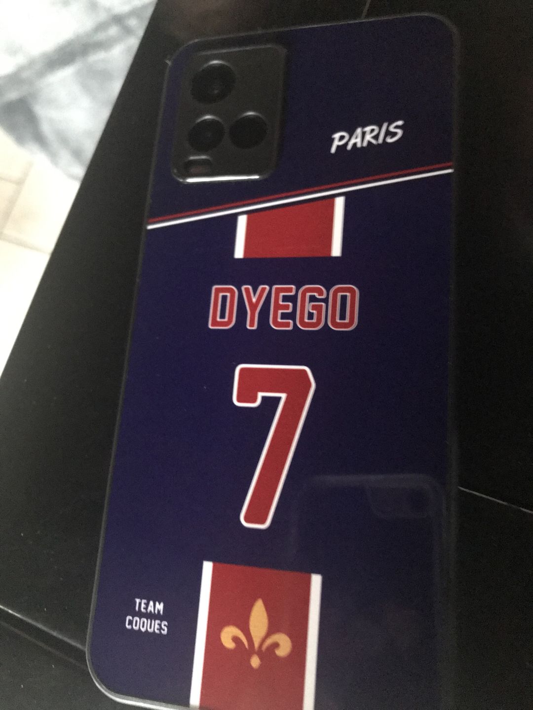 Customer photo review of Coque foot PARIS SG Domicile 1 personnalisable - TEAMCOQUES