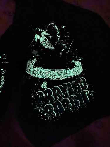 Customer photo review of Galaxy Rabbit Hoodie (GLOW IN THE DARK)