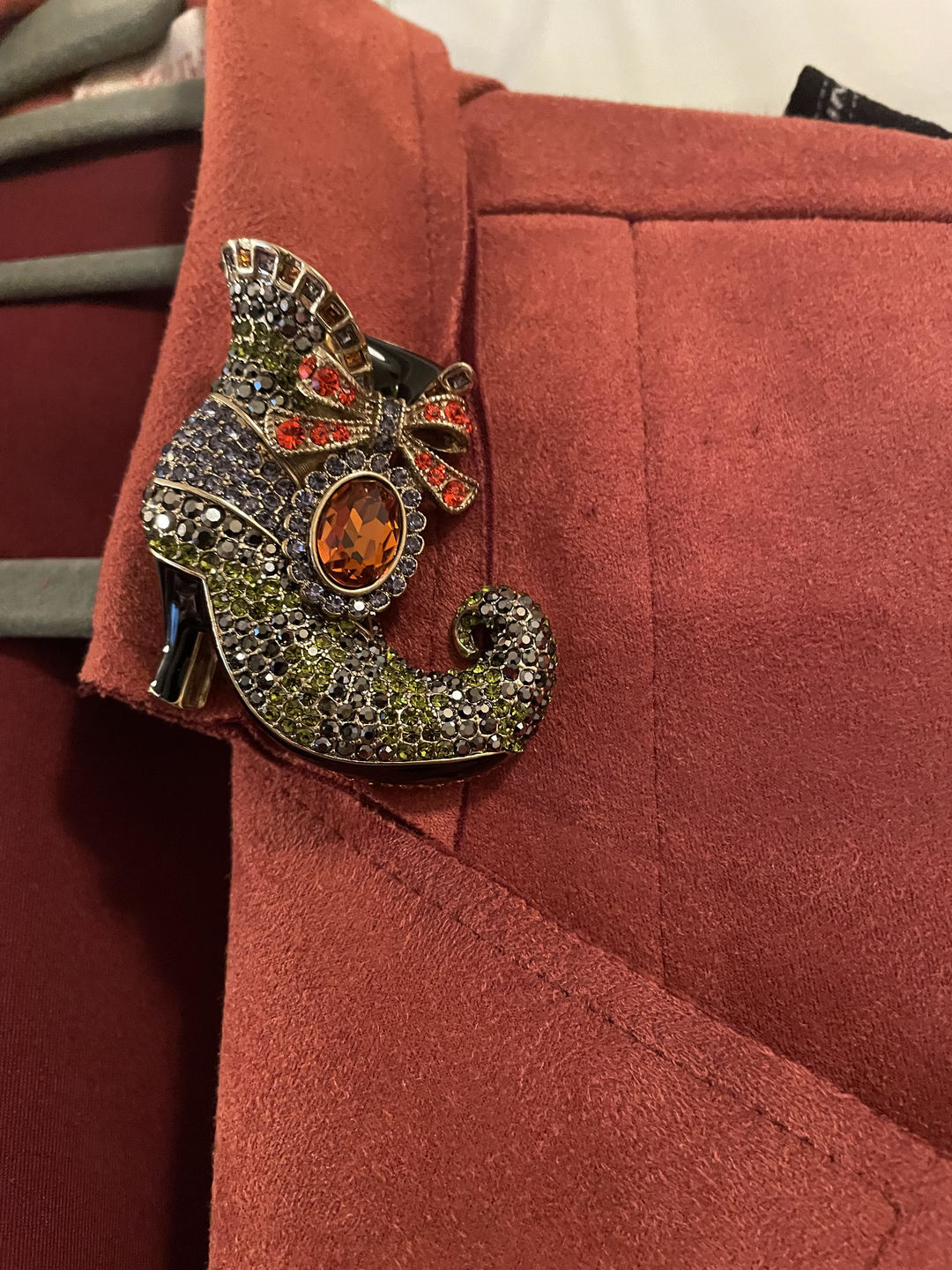 Customer photo review of HEIDI DAUS®"Walk Witch Way" Enamel Crystal Boot Pin