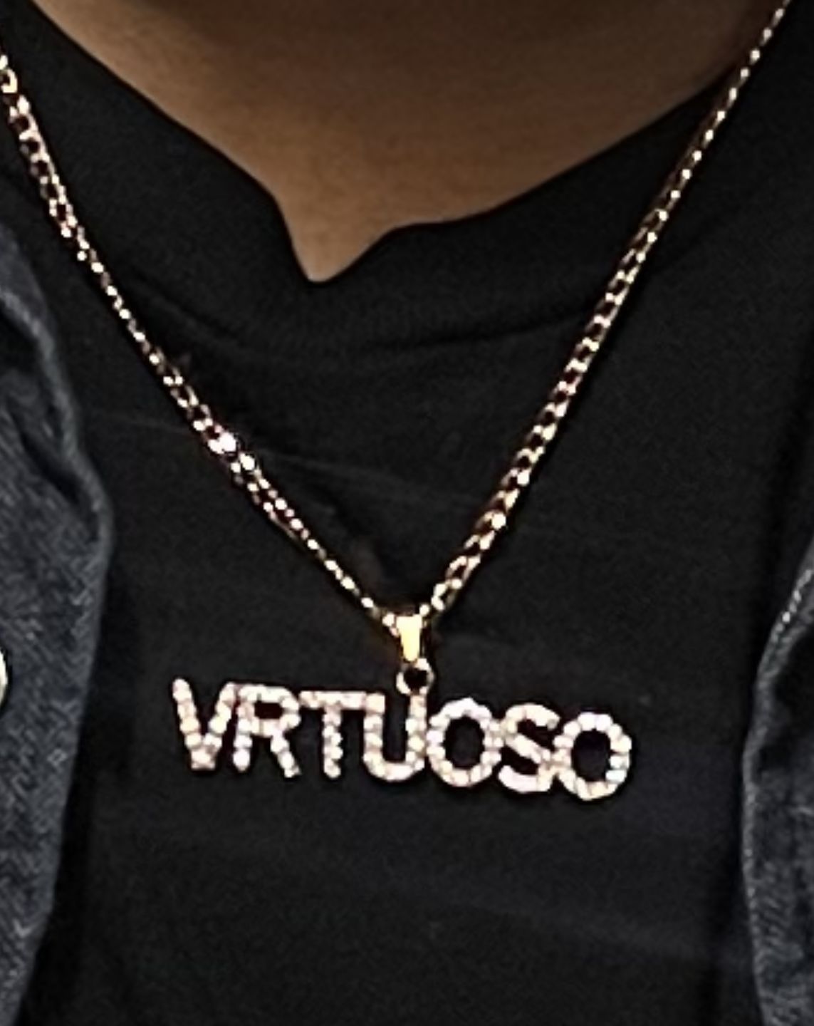 Customer photo review of Iced Arial Name Chain