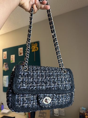 Customer photo review of Tweed Frill Trim Shoulder Bag
