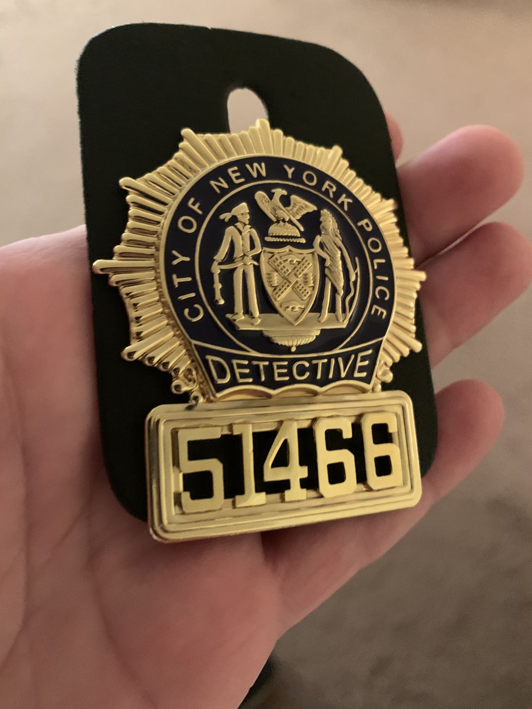 Customer photo review of NY New York Detective Police Badge Replica Movie Props *Customizable Badge Number*