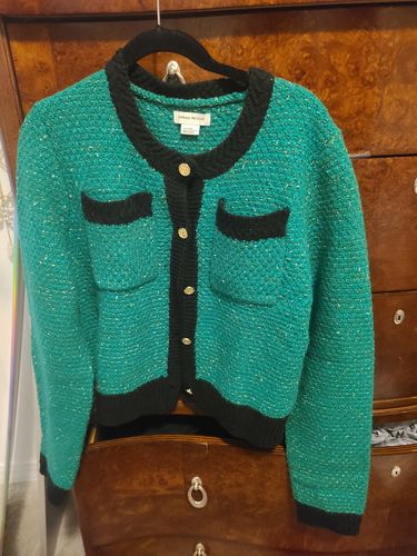 Customer photo review of Contrast Trim Patched Pocket Cardigan