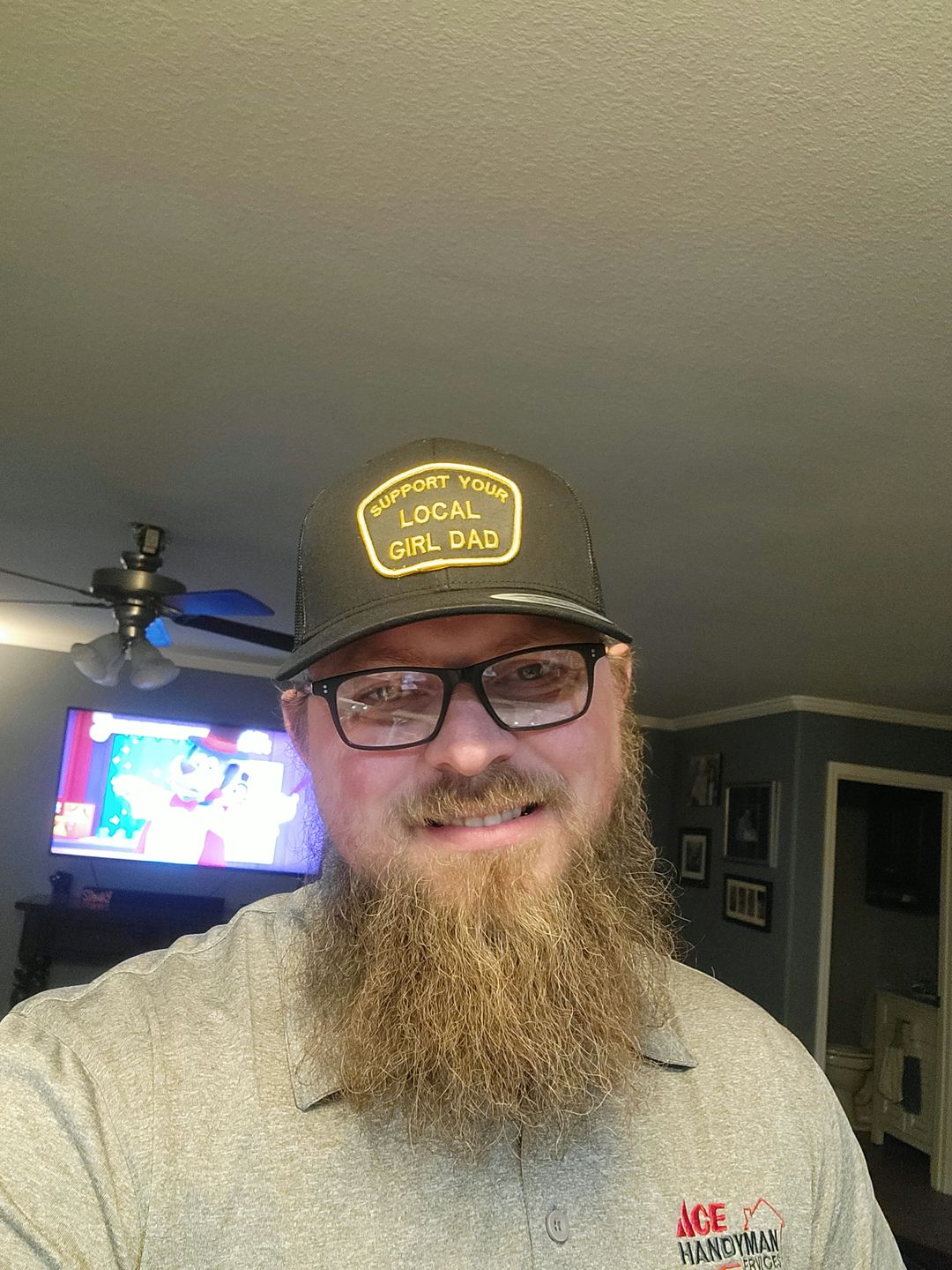 Customer photo review of Support Your Local Girl Dad Patch Hat