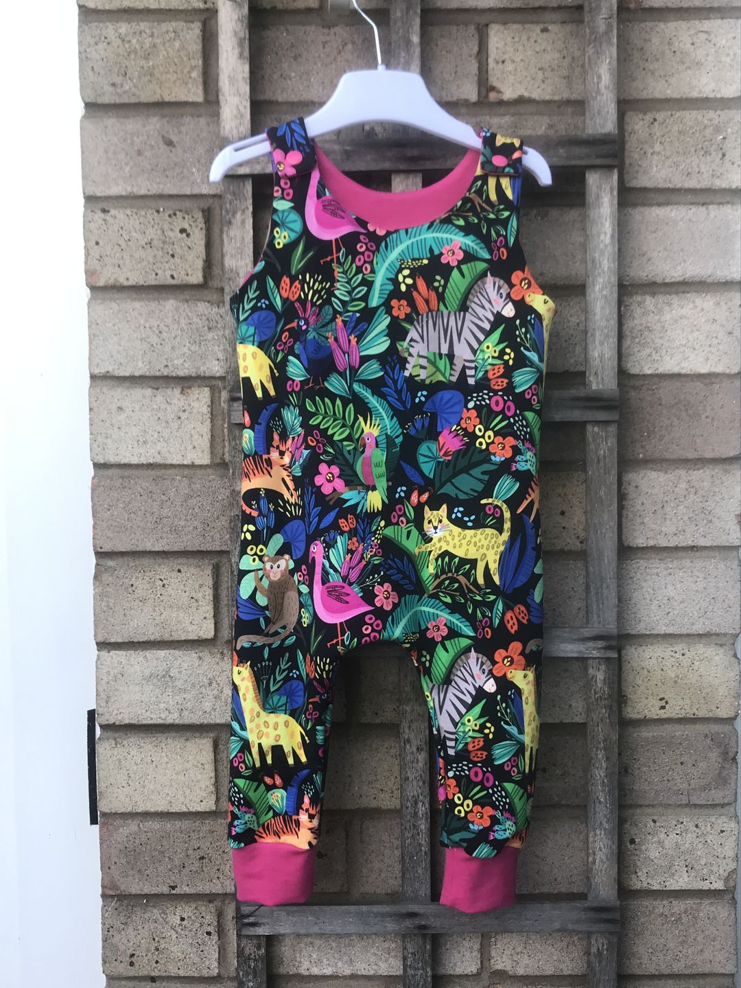 Customer photo review of Animal Jungle on Black French Terry Fabric
