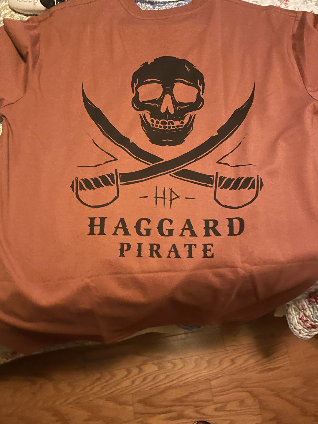 Customer photo review of Skulled Tee - Rust
