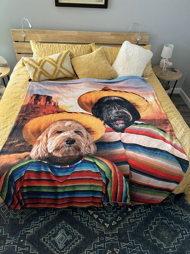 Customer photo review of '2 Amigos' Personalized 2 Blanket