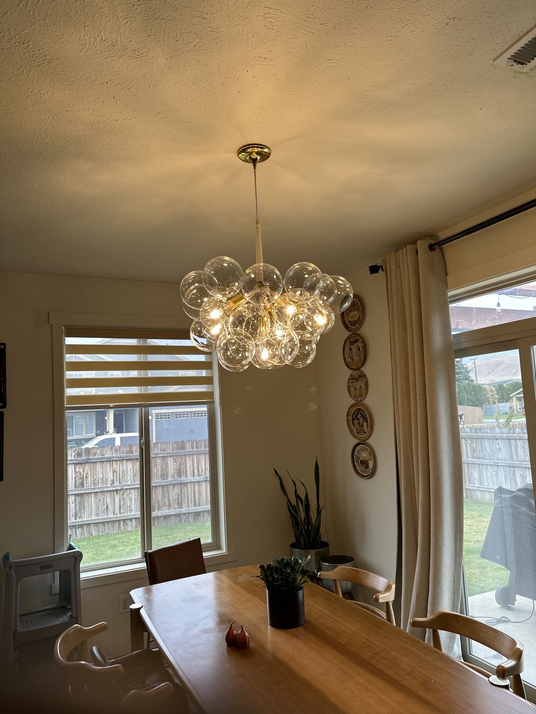 Customer photo review of Modern Clear Glass Bubble Cluster Chandelier