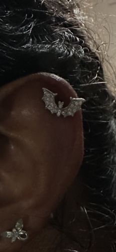 Customer photo review of Bat Wing Cartilage/Tragus Ring