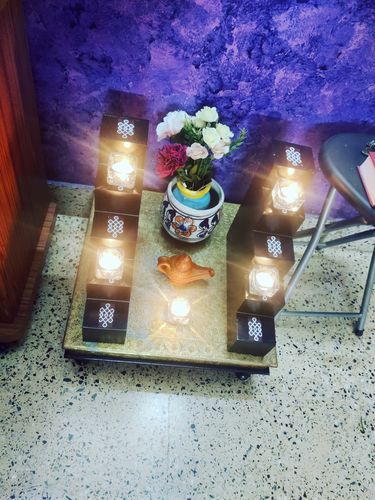 Customer photo review of 5 Step Wooden Lamp  Stand (Pair) / Pooja Stand