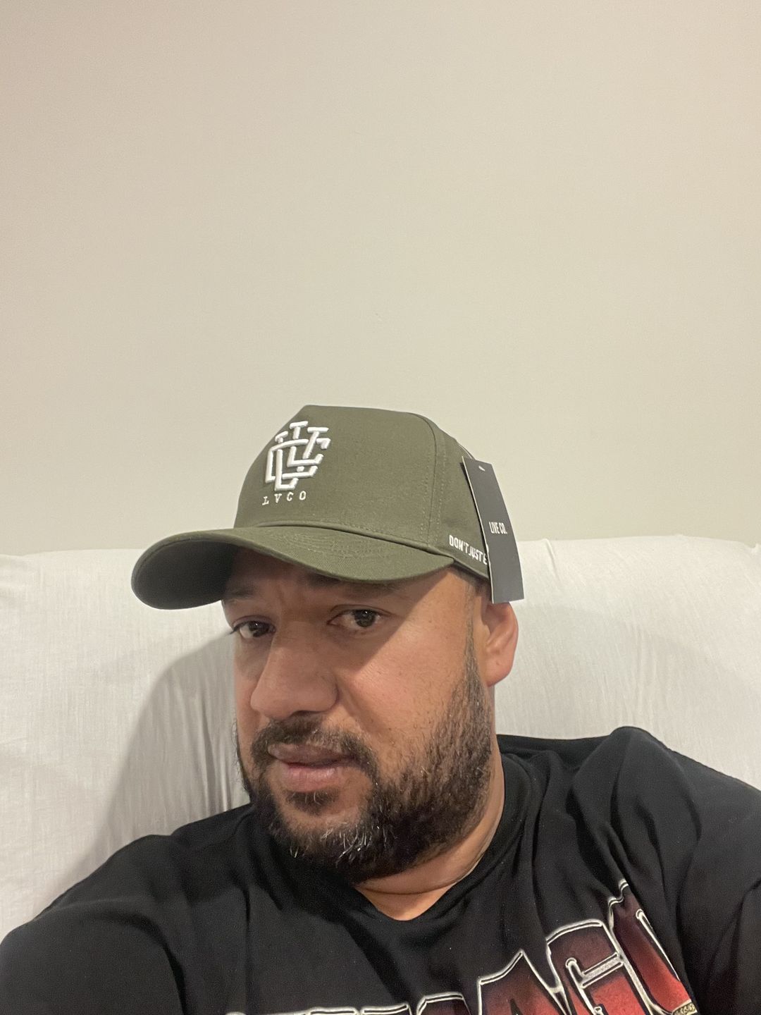 Customer photo review of Khaki Green A-Frame LVCO Snapback