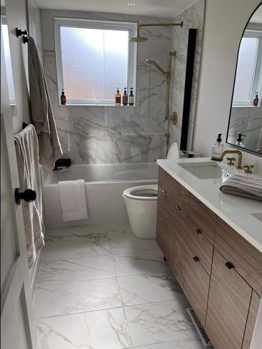 Customer photo review of Austin 60" American Black Walnut Bathroom Vanity, Double Sink