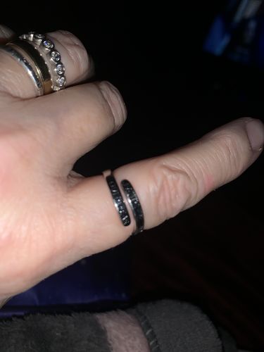 Customer photo review of "FAITH OVER FEAR" Sterling Silver Cross Ring