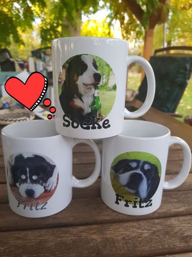 Customer photo review of Hunde Foto-Becher mit eigenem Spruch
