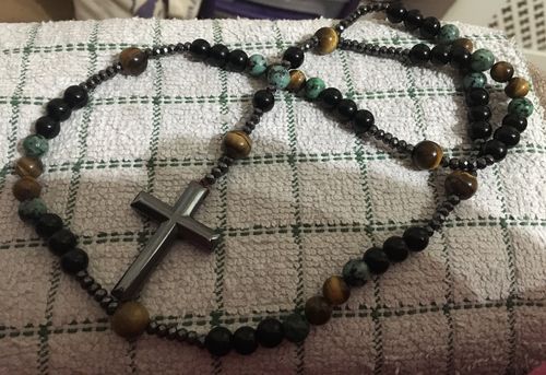 Customer photo review of Opportunity to Prosper - Hematite Rosary and African Turquoise, Black Agate and Yellow Tiger Eye