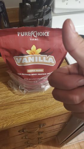 Customer photo review of Vanilla Whey Protein Isolate