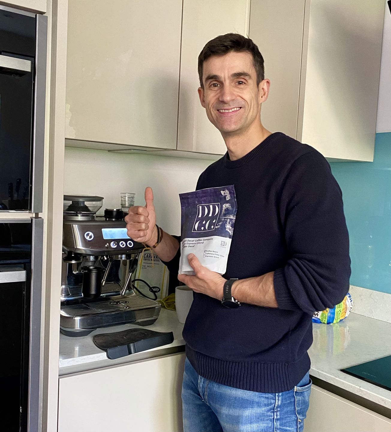 Customer photo review of Signature Espresso Decaffeinated Coffee Blend - Swiss Water Decaf Process - Strength 5 - Decadent Decaf