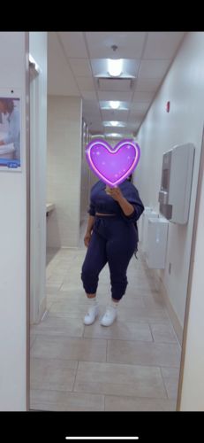 Customer photo review of Cindy Cropped Jogger Set (Navy)