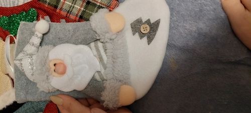 Customer photo review of Snowy Christmas Stocking Ornament