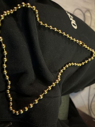 Customer photo review of 6mm 14K Gold IP Large Steel Bead Chain