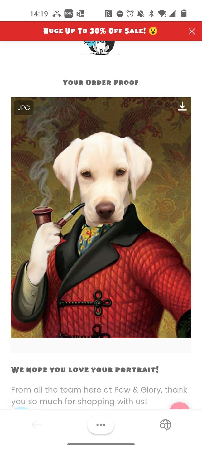 Customer photo review of Submit Your Own Design: Pet Portrait