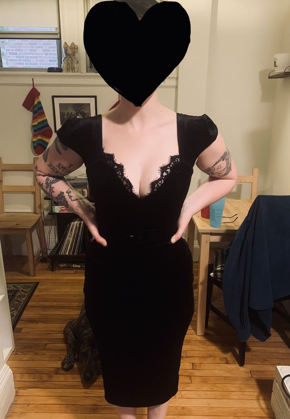 Customer photo review of Baudelaire Wiggle Dress in Black