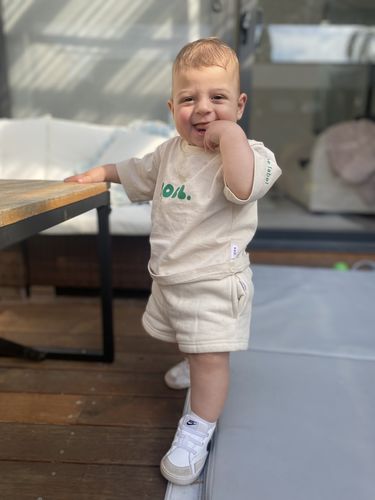 Customer photo review of Soll Print T-Shirt - Cream/Green
