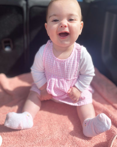 Customer photo review of Linen Singlet Dress - Pink Gingham