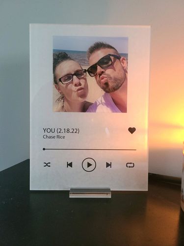 Customer photo review of Custom Song Plaque - The Best Anniversary Gift for Couples