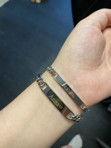 Customer photo review of Engraved Bracelet Set - W/ Eternal Rose Box
