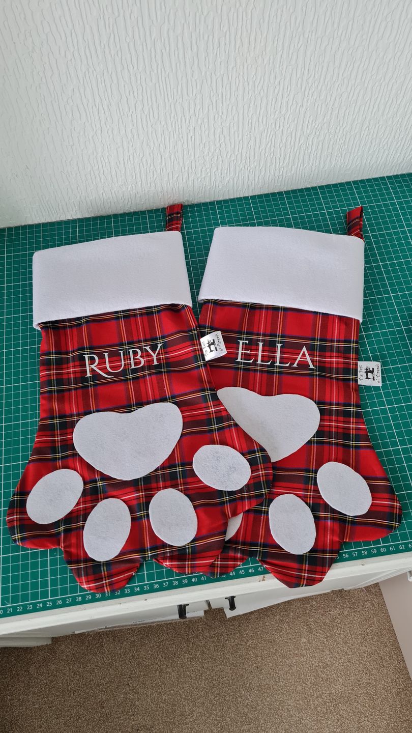 Customer photo review of Red and Black Tartan Cotton Fabric