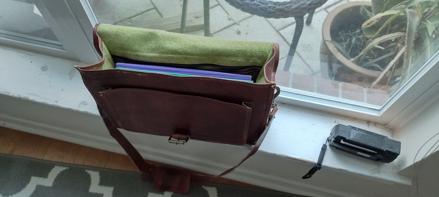 Customer photo review of Vintage Leather Briefcase Bag