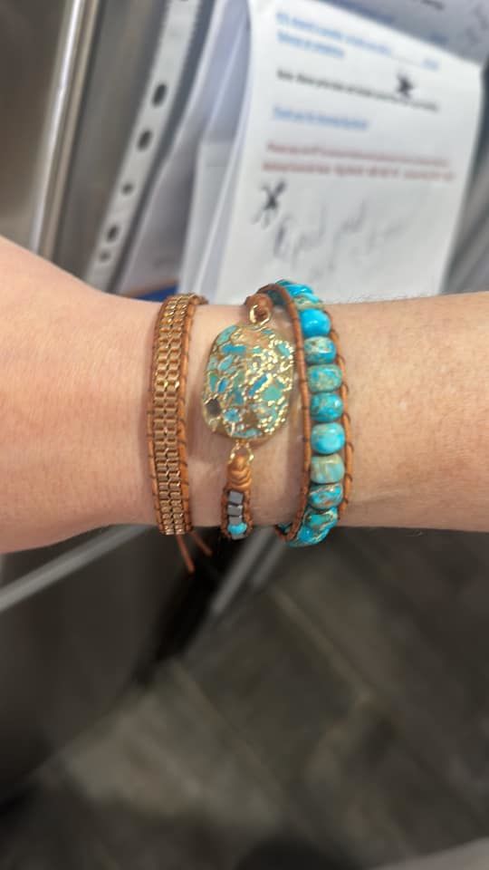 Customer photo review of Turquoise & Jasper Healing Wrap Bracelet