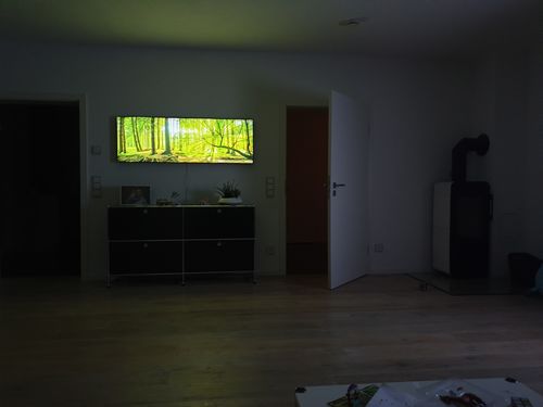 Customer photo review of Leuchtbild | Wald mit Sonnenstrahlen | Panorama