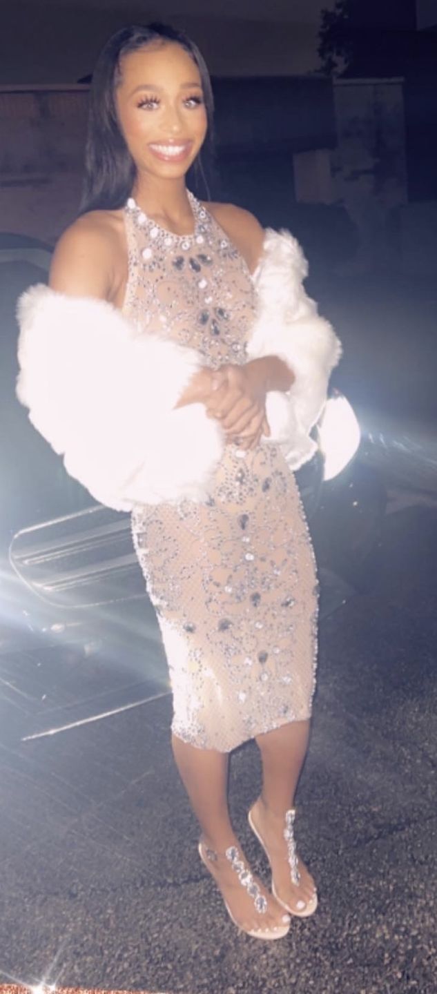 Customer photo review of Perla Mesh Diamante Dress (Ready To Ship)