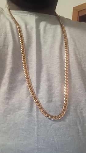 Customer photo review of 7mm 14K Gold IP Stainless Steel Cuban Chain