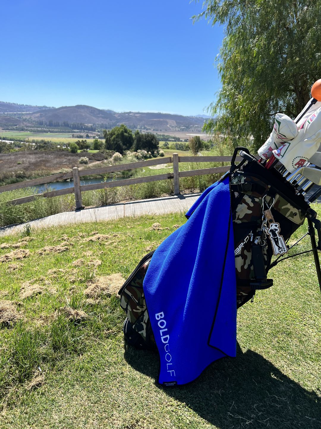 Customer photo review of The Classic - Two-Tone Magnetic Golf Towel