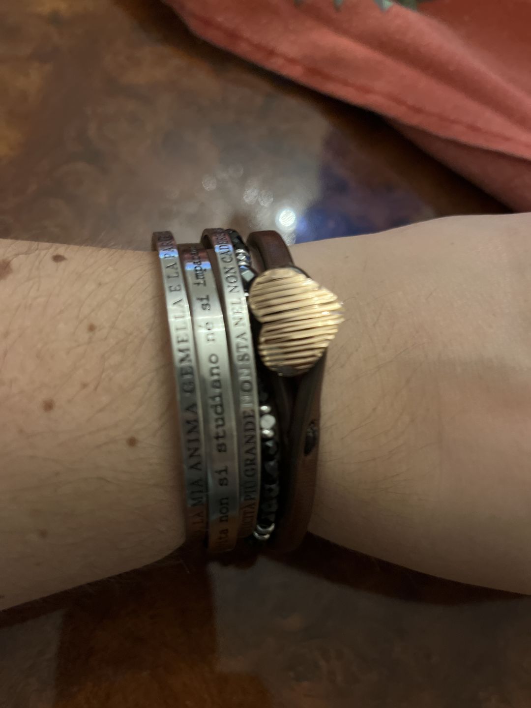 Customer photo review of Bracciale pelle Cuore Mio Oro Rosa Lux Tulsi