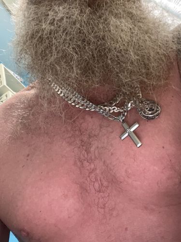 Customer photo review of 7mm Curb Cuban Link Sterling Silver Men's Wide Chain Necklace 24 inch 50gr