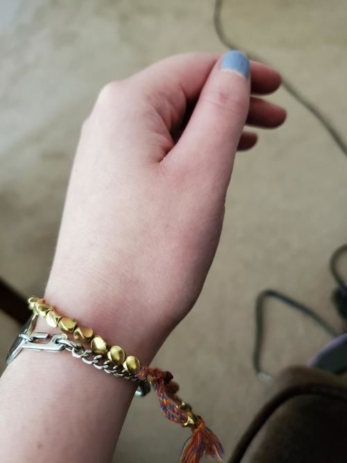Customer photo review of Tibetan Lucky Copper Bracelet